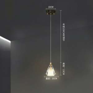 Lustre LED ovale moderne de luxe minimaliste en cristal noir/doré pour chambre, bar, comptoir, restaurant - Style nordique - Product Image 1