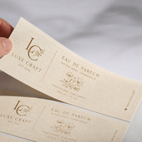 Autocollants personnalisés de luxe avec logo en relief, étiquettes en papier texturé, étiquettes pour produits de beauté et de parfumerie, adaptées aux étiquettes d'emballage