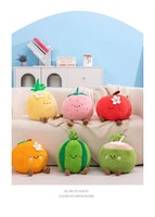 Ensemble de peluches créatives Sete Dudu en forme de fruits : Ananas, Fraise, Pastèque, Orange, Pomme, Noix de coco, en coton PP, pour enfants de 7 à 14 ans, idéal comme cadeau