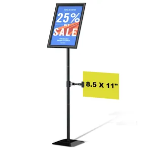 CYDISPLAY A4 Adjustable Poster Stand Floor Standing Sign Holder Sign Board Holder Aluminum Advertising Poster Board Stand