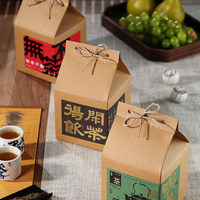 Boîte cadeau en papier kraft personnalisée pour le thé chinois avec corde en jute, boîte à thé rigide pliable de style zen, vente en gros