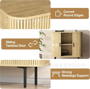 Mueble de Almacenamiento Estilo Americano <span class=keywords><strong>con</strong></span> Paneles y Puertas <span class=keywords><strong>con</strong></span> Cierre, Personalizable, Muebles Modernos para Sala de Estar - Product Image 3