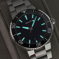 Montre de plongée automatique mécanique de luxe pour homme, bleue, bracelet en acier inoxydable 316L, cristal saphir, résistante à l'eau 300M