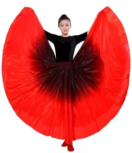 Bestdance градиентная расцветка; Высота Спандекс полный круг качели юбка костюмы для танца живота длинная юбка платье костюм