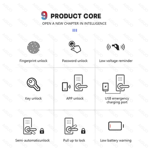 Aisuo WIFI Cerradura Inteligente de madera electrónico Smartlock eléctrico de huellas dactilares sin llave Ttlock Tuya puerta Digital cerradura inteligente - Product Image 2