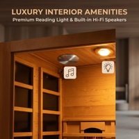 Sauna électrique moderne Ploutara Contractor 150 cm en cèdre canadien, infrarouge, vapeur, CE, FSC, faible EMF, 185F, rapide, modulaire, préfabriqué