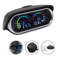 Pengukur tegangan mobil, Voltmeter suhu air otomatis untuk semua Universal 12V 24V mobil perahu kapal 2 in 1