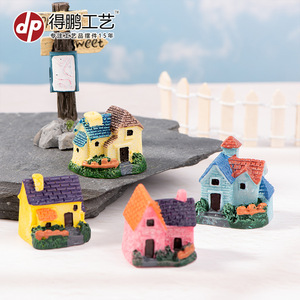 <b>Miniature</b> Resin Garden House Ornaments For Indoor Outdoor Decoration European Style Villa Landscape Decorations - Product Image 4
