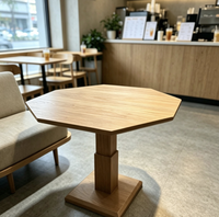 Table de négociation de style nordique minimaliste en bois massif pour hôtel, maison d'hôtes, salon de thé et café