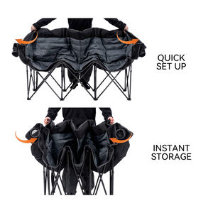 كرسي حديقة خارجي حديث من كيجي، كرسي مزدوج قابل للطي من المعدن للتخييم والحدائق والمتنزهات والأثاث الخارجي - Product Image 3