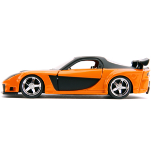 DCD han's Mazda RX-7 RHD 1/32 modellino di auto arancione metallizzato nero "veloce e furioso" film Jada