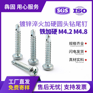 Vis autoperceuses galvanisées et trempées M4.2 M4.8 à tête ronde Phillips pour l'industrie de la construction métallique - Product Image 5