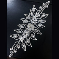 Nouvelle mode nuptiale 2025, accessoire de cheveux fait main avec chaîne à griffes en strass, feuille, accessoires de mariage, bandeau, couronne de cheveux