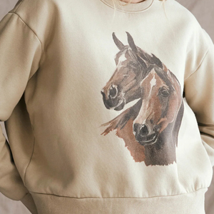 Felpa da Equitazione con Stampa Equestre sul Petto, Vestibilità Ampia e Collo Tondo, Foderata in Pile, per Uso Quotidiano - Product Image 4