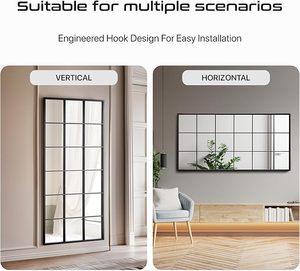 <span class=keywords><strong>Espejo</strong></span> de pared de panel de <span class=keywords><strong>ventana</strong></span> de longitud completa Mirroni, <span class=keywords><strong>espejo</strong></span> de suelo de Metal negro, estilo de granja, <span class=keywords><strong>ventana</strong></span> inclinada, <span class=keywords><strong>espejo</strong></span> terminado - Product Image 3