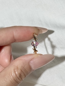 UM Jewelry 925 Silver 18K Gold Plated Fairy Garden White/Pink Zircon Ring NGTC Certified Unisex Wedding Daily Wear Party - Product Image 2