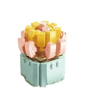 Nuevas llegadas ABS plásticos DIY MOC Carnation Lily Mini ladrillos Margarita flor inmortal Micro bloques de construcción juguetes para decoración del hogar - Product Image 1