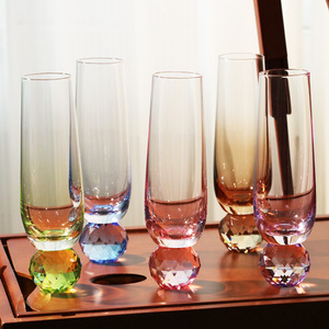 Esthétique Creative Gradation Party Colored Wedding Diamond Handmade Custom Glass Champagne <span class=keywords><strong>Flute</strong></span> - Product Image 5
