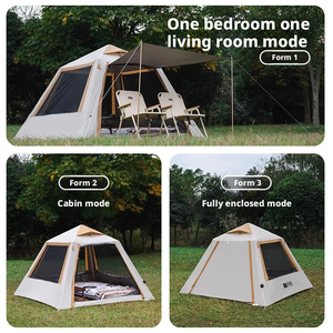 Outdoor Camping Aufblasbares Zelt - Automatisch Aufblasbar Regen-/Sonnenschutz Faltbar Tragbar 2-4 Personen Oxford-Gewebe - Product Image 5