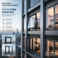 Ventana Corredera y Abatible de Aluminio con Doble Acristalamiento de Eficiencia Energética y Herrajes Roto para Obras de Renovación Residencial de Lujo