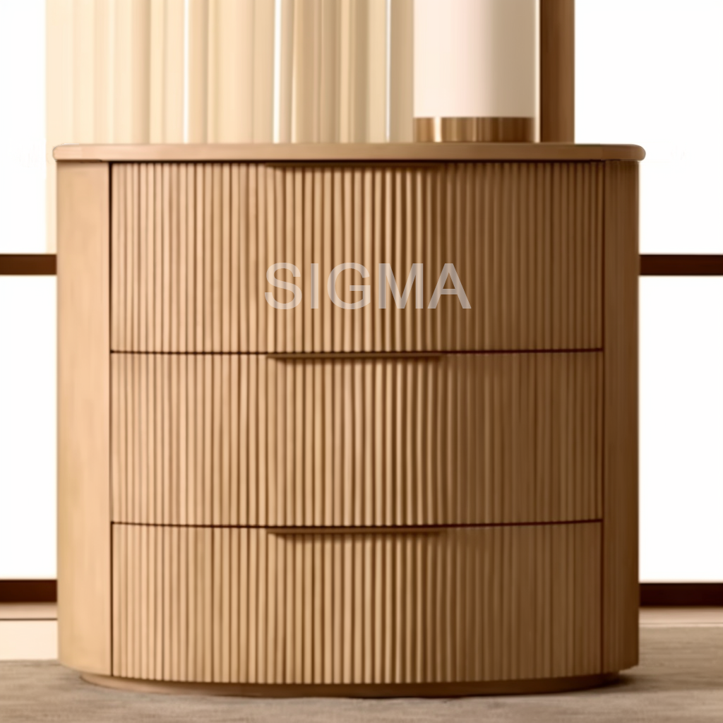 3 Drawer Handmade indoor High-end home Furniture Luxury oak solid wood Modern style Nightstand
