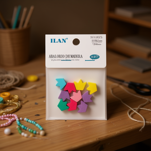 ลูกปัดไม้เคลือบสีลายมงกุฎ 13x6x5 มม. เป็นมิตรกับสิ่งแวดล้อม สำหรับงานประดิษฐ์เครื่องประดับ 10 ชิ้น - Product Image 2