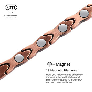 Bracelet magnétique de thérapie quantique en cuivre pour la santé, bracelet magnétique en cuivre pur pour couple - Product Image 3