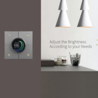 Interrupteur mural intelligent UEMON 86x86mm, écran tactile sans fil avec variateur d'intensité, commande par application et vocale, compatible Alexa et Google Home