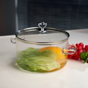 Juego de utensilios de cocina de vidrio borosilicato con tapa, olla ignífuga para estufa de gas - Product Image 6