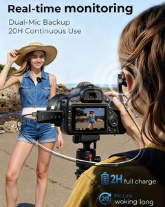 Wireless <b>Microphone</b> Connector 3 in 1 Hands Free Reporting Wireless Lapel <b>Microphone</b> <b>for</b> Mobile Phone Street Interview - Product Image 6