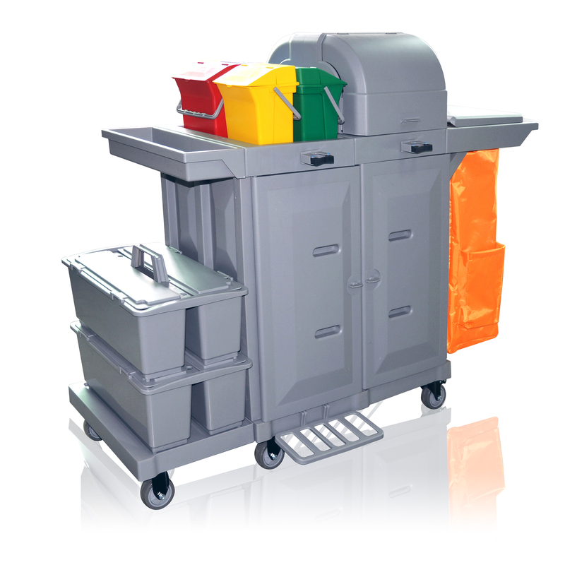 Multi function Service Janitor Cart White