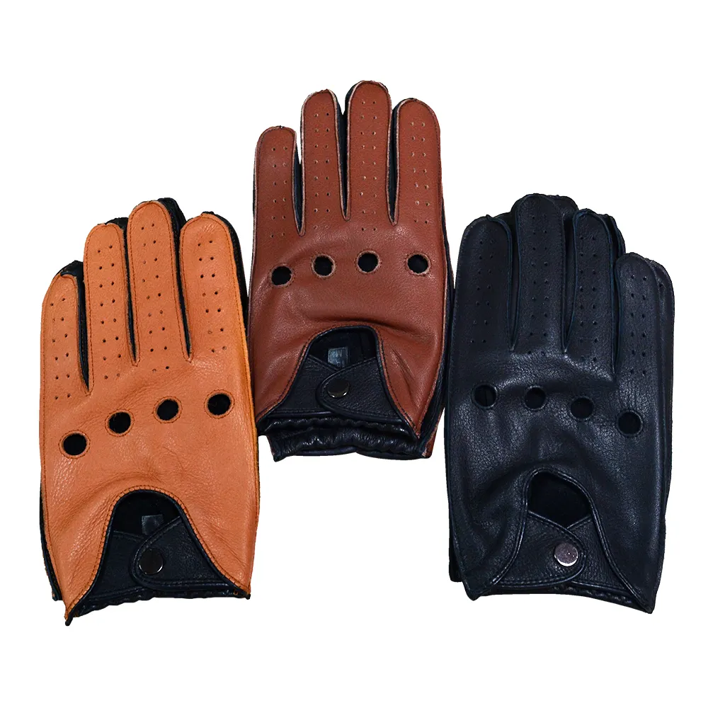 Manufacture Factory Outlet High Quality Leather Motorcycle Gloves Thickened Custom Cycling Sheep Skin Goat Skin Driving Gloves