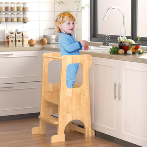 Torre De Aprendizaje Montessori plegable Torre De aprendizaje para niños muebles De madera plegables ayudante De cocina taburete para niños - Product Image 2