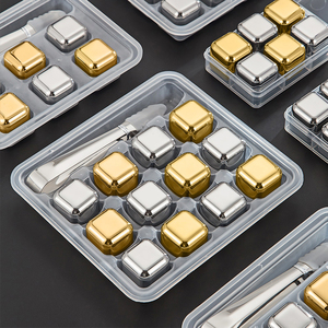 In magazzino cubetto di ghiaccio di metallo per bere pietre di whisky <span class=keywords><strong>cubetti</strong></span> riutilizzabili refrigeratori per uso alimentare In acciaio inox - Product Image 2