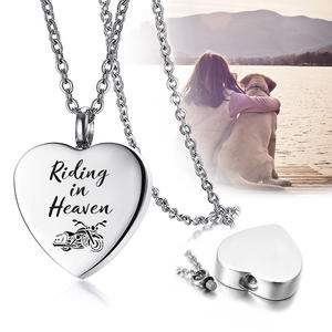 หัวใจมอเตอร์ไซค์สาขานก,สร้อยคอจี้โกศที่ระลึกเถ้ากระดูกมนุษย์ของที่ระลึกเครื่องประดับของขวัญสำหรับผู้หญิงผู้ชาย - Product Image 5