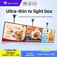 Panneau publicitaire lumineux LED ultra-fin en alliage d'aluminium haute définition pour les magasins de thé au lait et les restaurants