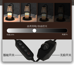 Gần đây nóng bán Kim Loại Nhà Đèn bàn hương thơm nến thơm ấm hơn quà tặng của phụ nữ điện Valentine quà tặng với bộ đếm thời gian chuyển đổi - Product Image 6