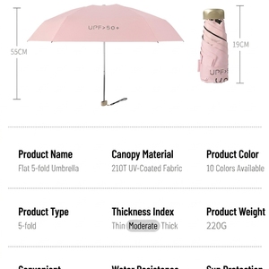 Mini <span class=keywords><strong>parapluie</strong></span> pliant anti-UV à 6 baleines, <span class=keywords><strong>petit</strong></span> <span class=keywords><strong>parapluie</strong></span> de poche capsule, léger et coupe-vent, pour femmes et hommes - Product Image 2