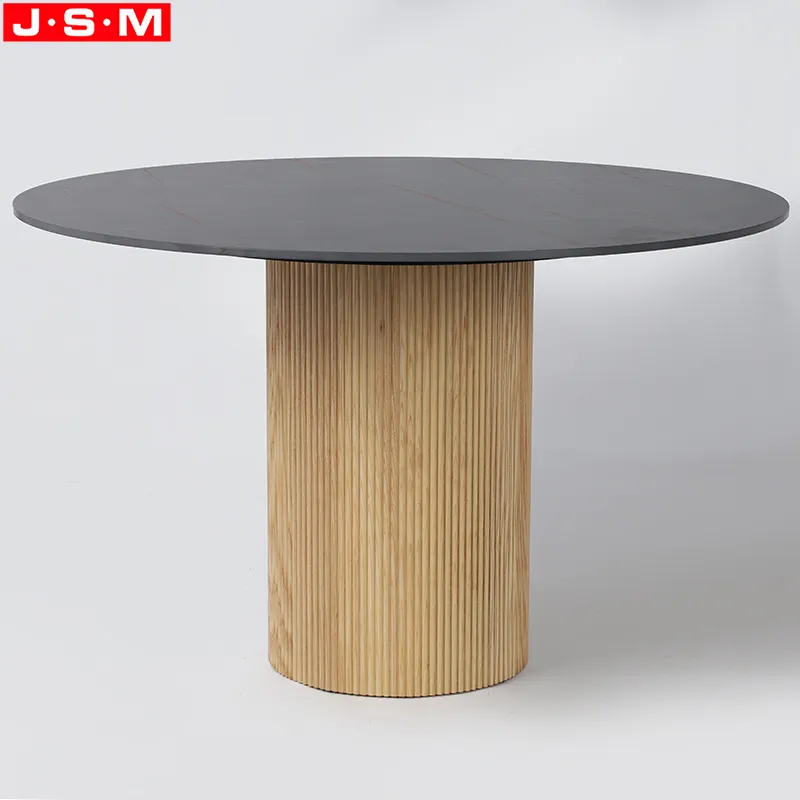 Mesa de madeira sólida oval, mesa de sala de jantar moderna