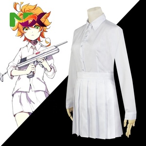 Disfraz de Cosplay de Emma Norman Ray de <span class=keywords><strong>The</strong></span> <span class=keywords><strong>Promised</strong></span> <span class=keywords><strong>Neverland</strong></span>, Camisa Blanca de <span class=keywords><strong>Anime</strong></span>, Atuendo de Juego de Rol de Fábrica - Product Image 3