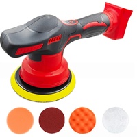 Polisseuse de voiture sans balais 21V avec affichage numérique, polisseuse électrique avec 6 tampons, compatible avec les batteries Makita/DeWalt/Milwaukee