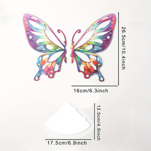 In-stock <b>retro</b> creative 3D hollow butterfly wall hanging wooden laser pendant corner shelf candle holder <b>decoration</b> - Product Image 4