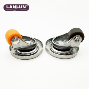 2 inch câm phổ bánh xe đấm miễn phí dán ròng rọc đồ nội thất di động Caster bánh xe 25mm cao su bulleye hộp lưu trữ Velcro - Product Image 4