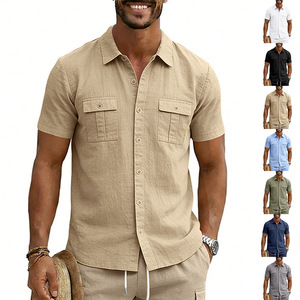 <span class=keywords><strong>Camicia</strong></span> Estiva da Uomo 2026 Stile Americano di Alta Qualità, Tinta Unita, Casual, Traspirante, per Sport all'Aperto - Vendita all'Ingrosso - Product Image 1