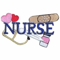 Fer sur échomètre de Style rose brodé infirmière Capsule coeur patchs pour médecin infirmière vêtements sac décoration