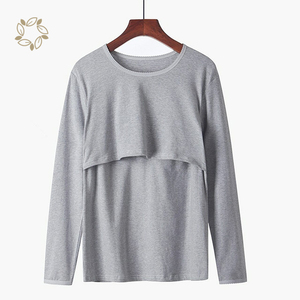 Maglietta organica per l'allattamento al seno alla canapa maglietta a manica corta per l'allattamento camicia per l'alimentazione di abbigliamento <span class=keywords><strong>premaman</strong></span> per l'allattamento <span class=keywords><strong>camicie</strong></span> per la mamma - Product Image 3