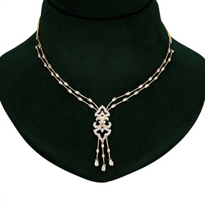 Collar de Lujo para Mujer, Chapado en Oro Sólido de 18K, con Corte Brillante, Certificado IGI, Joyería Clásica para Compromiso, Boda o Aniversario - Product Image 1
