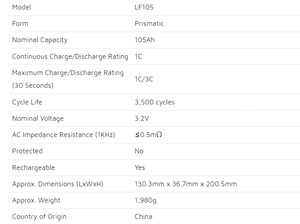 แบตเตอรี่ลิเธียมไอออนแบบแท่งปริซึม 3.2V 100Ah - Product Image 5