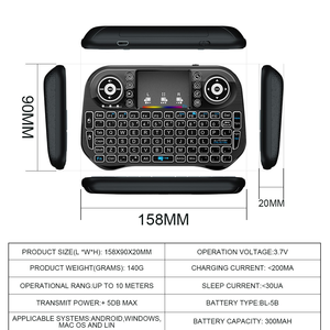 Nuevo Ratón Inalámbrico Universal 2.4G BT <span class=keywords><strong>de</strong></span> Doble Modo, Teclado Inalámbrico con Retroiluminación, Control <span class=keywords><strong>Remoto</strong></span> con Panel Táctil - Product Image 4