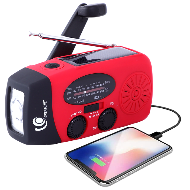 Wholesale Hot Styles Waterproof Rechargeable Battery Portable Self Powered Dynamo SOS Alarm Emergency Solar Hand Flashlight